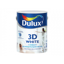  Краска DULUX 3D White новая ослепительно белая матовая BW 4,5 л., фото 1 
