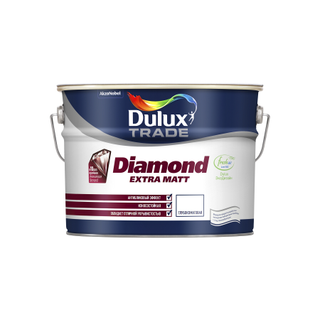  Краска DULUX Diamond Extra Matt BW матовая 9л, фото 1 